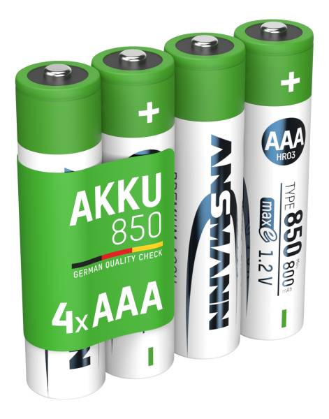 NiMH Akku Micro AAA Typ 850 (min. 800 mAh) maxE