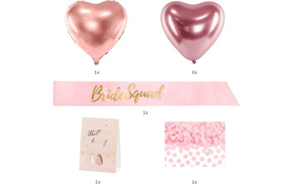 Partydeco Partyset Bride Squad Mix 10 Stück, Rosa
