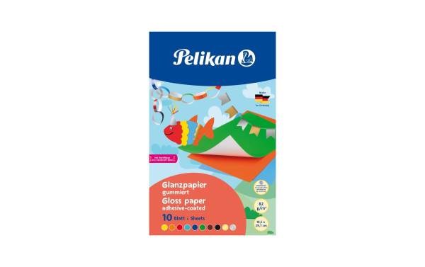 Pelikan Glanzpapier gummiert farbig assortiert