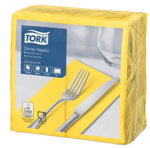 TORK-470403 Dinnerservietten Gelb 1/8-Falz –