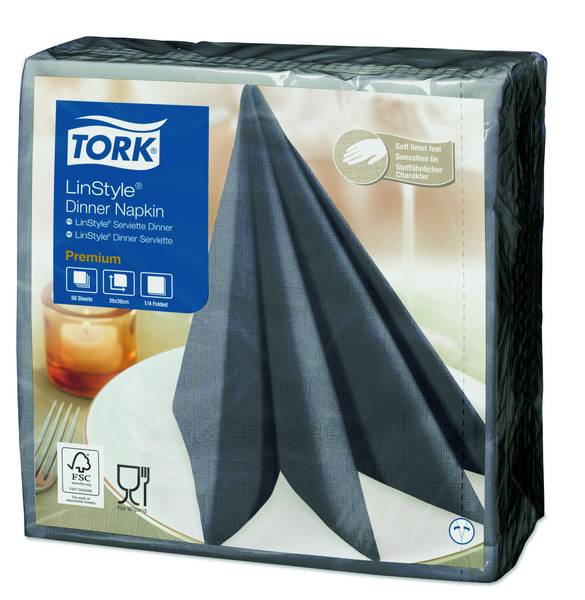 TORK-478882 Tork LinStyle Dinnerservietten Anthrazit –