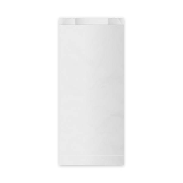 Papierfaltenbeutel (FSC Mix) weiß 14+7 x 32 cm 2kg - 100 Stück
