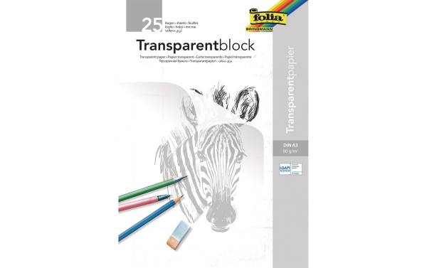 Transparentpapier A3 80/85g 25 Blatt FOLIA 03.8050.2