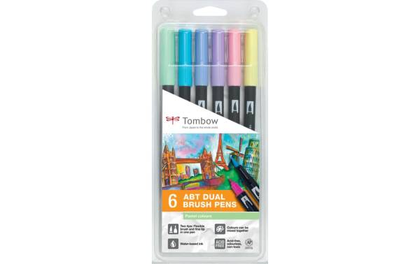 ABT Dual Brush Pen 6er Set Pastellfarben TOMBOW ABT-6P-2