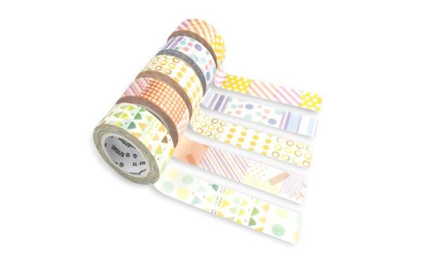 URSUS Washi Tape 10 m 5 Rollen, Mehrfarbig, Patchwork