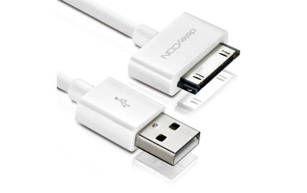 deleyCON USB 2.0-Kabel USB A - Apple Dock 30-Pin 2 m