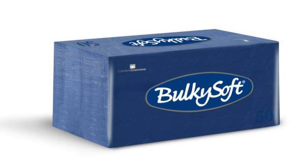 Servietten Lunch Bulkysoft, 2-lagig, blau, 38x38cm, 1/8 Falz - Karton à 40 Pack / Pack à 50 Serviett