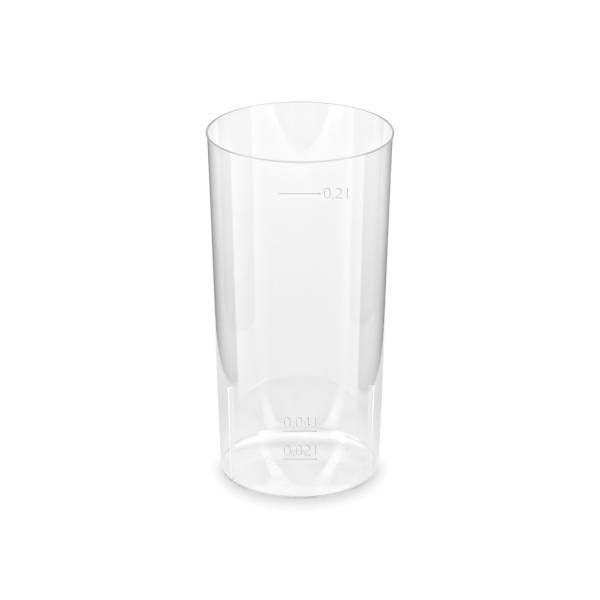 Trinkglas (PS) Longdrink 56mm 2cl,4cl,0,2L - 10 Stück