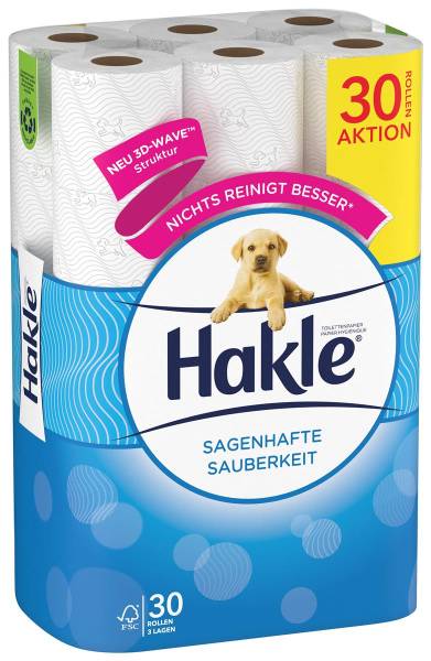 Toilettenpapier Sagenhafte Sauberkeit weiss, 30 Rollen HAKLE 4411909