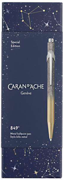 CARAN D'ACHE Druckkugelschreiber 849 COSMIC BLUE, gold