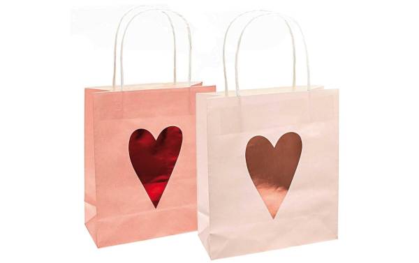 Rico Design Papiertüte Herzen 2 Stück, Rosa