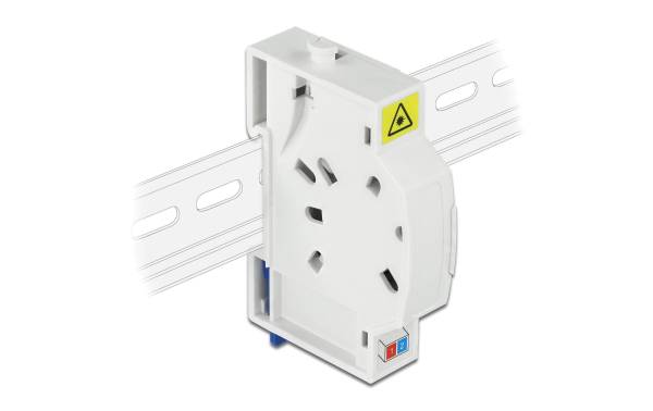 Delock LWL Anschlussdose für Hutschiene 2x SC/LC weiss