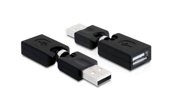 Delock USB 2.0 Adapter USB-A Stecker – USB-A Buchse, rotierbar