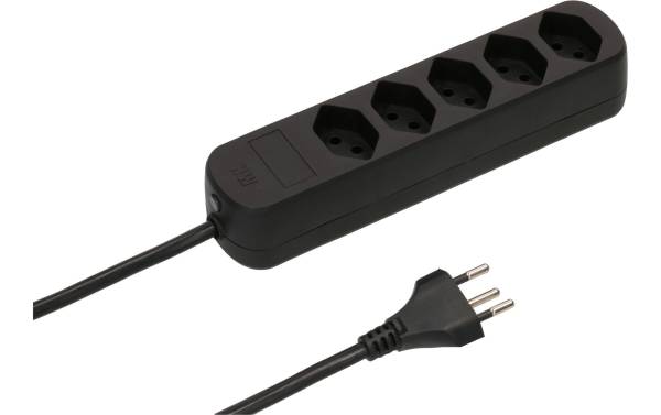 Max Hauri Steckdosenleiste Basic-Line, 5x T13, 5 m, Schwarz