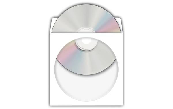 HERMA CD-/DVD-Papiertaschen, mit Fenster, weiß
