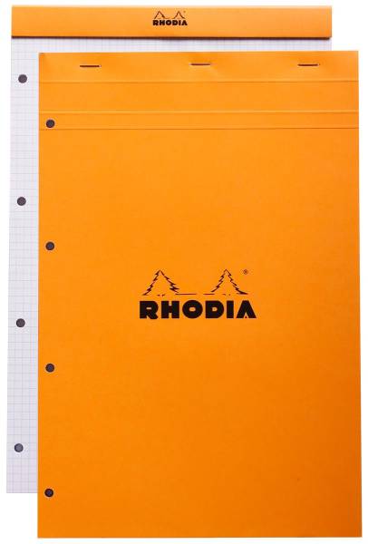 Notizblock orange 210x318mm kariert 80 Blatt RHODIA 20200C