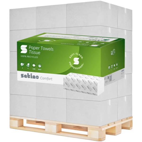 Palette Satino Comfort 277190 Handtuchpapier V-Falz 25x23cm 28 Karton
