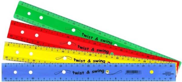Lineal zum Abheften 30cm Twist &amp; Swing, Farben ass. DUX 9040OFX