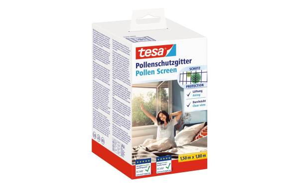 tesa Pollenschutzgitter für Fenster, 1,80 m x 1,50 m