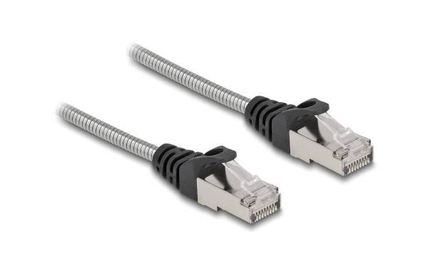 Delock Patchkabel mit Metallmantel Cat 6A, U/FTP, 2 m, Silber