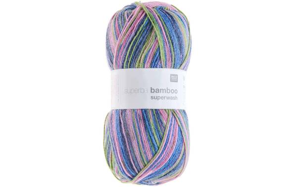 Rico Design Wolle Bamboo für Socken 4-fädig, 100 g, Blau; Grün