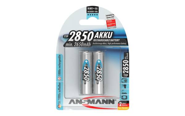 ANSMANN NiMH Akku Premium, Mignon AA, 2.850 mAh, 2er Blister