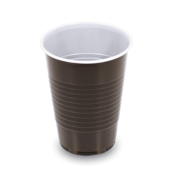 Kaffeebecher (PP) braun,weiß 70mm 180ml - 100 Stück