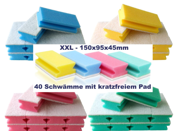 40 AlpineX Profi Padschwämme breit nicht kratzend