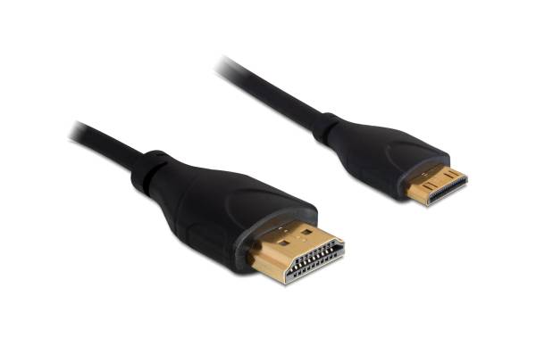 Delock Kabel 4K 30Hz HDMI – Mini-HDMI (HDMI-C), 1 m, Schwarz
