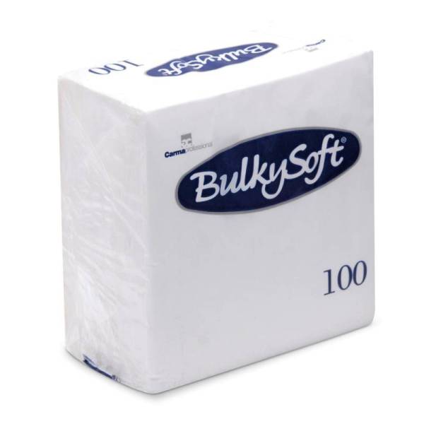 Servietten Bulkysoft, 2-lagig, 1/4 Falz weiss 33x33cm - Pack à 100 Servietten