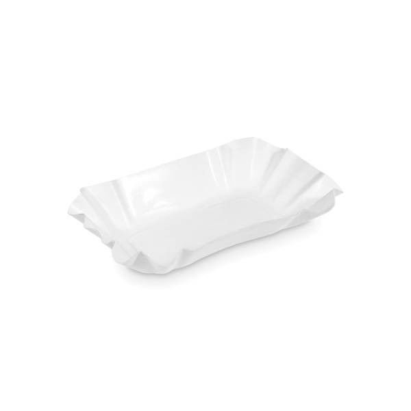 Pappschale eckig weiß 14 x 9 x 3 cm – 250 Stück