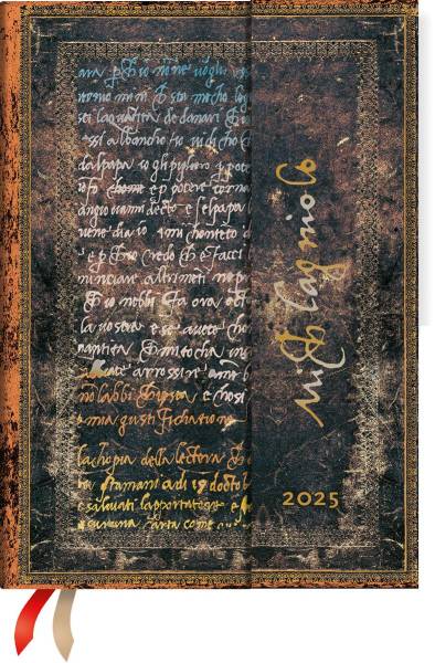PAPERBLANKS Agenda Michelangelo 2025 DHD6017 1W/2S HOR Midi HC DE 12.5x18cm