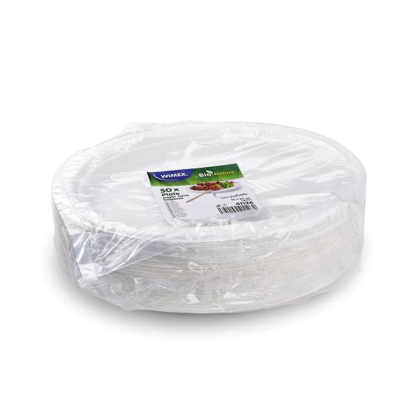 Teller Zuckerrohr-Bagasse oval 26 x 20 cm – 50 Stück