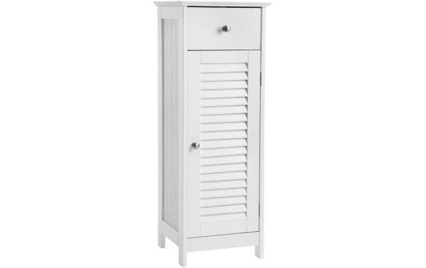 VASAGLE Badezimmerregal mit Tür aus MDF, Weiss