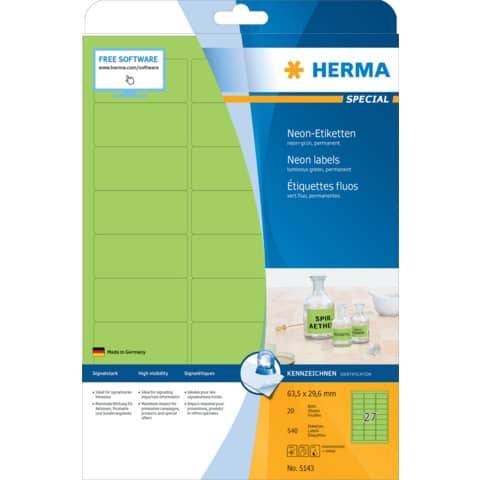 HERMA Universal-Etiketten SPECIAL, 63,5 x 29,6 mm, neon-grün