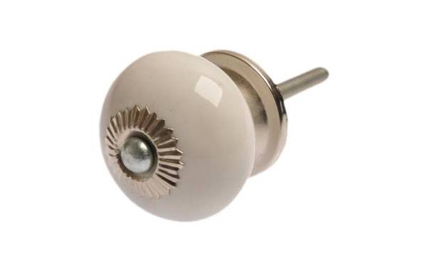 Tranquillo Möbelgriff handgemacht Ø 3.8 cm, Beige/Silber