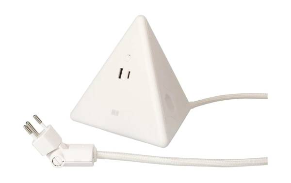 Max Hauri Steckdosenleiste Pyramide, Weiss 2x T13, USB A+C 18W