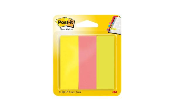 Page Marker Neon 76x25mm neon 3-farbig 3x100 Streifen POST-IT 671-3