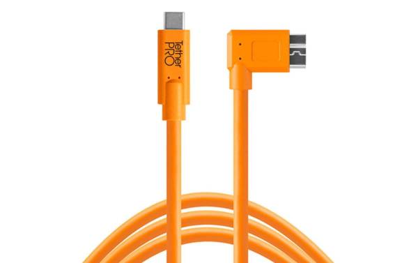 Tether Tools Kabel USB-C 3.0 – Micro-B Right Angle 4.6 Meter – orange