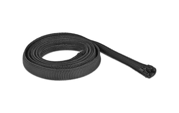 Delock Kabelschlauch 1 m x 20 mm, mit Reissverschluss Schwarz