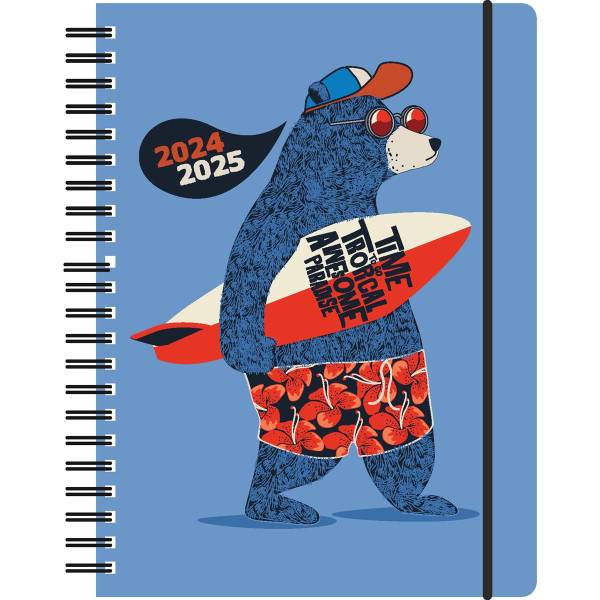 HERLITZ Schüleragenda Surf-Bear 24/25 7191280 1W/2S, FSC 15.5×19.9cm
