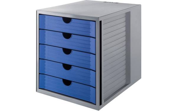Schubladenbox Karma A4/C4 blau, 5 Schubladen HAN 14508-16