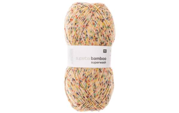 Rico Design Wolle Bamboo für Socken 4-fädig, 100 g, Konfetti Gelb