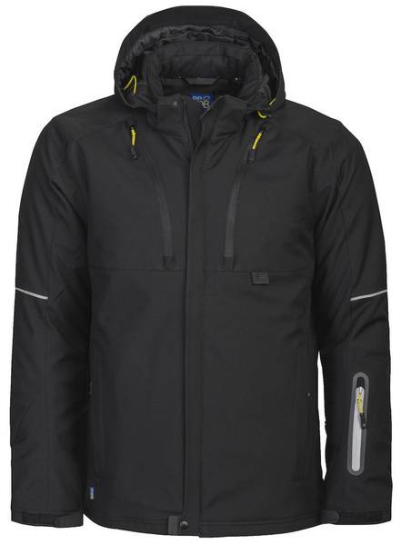 Projob Softshell / Kapuzze 3-Lagig Gefüttert Schwarz