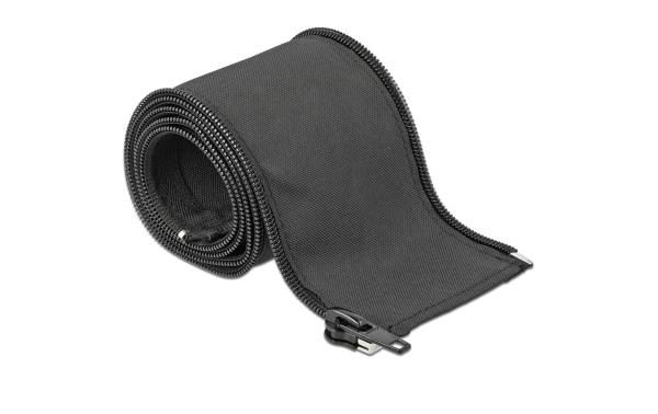 Delock Kabelschlauch 1 m x 25 mm, mit Reissverschluss Schwarz