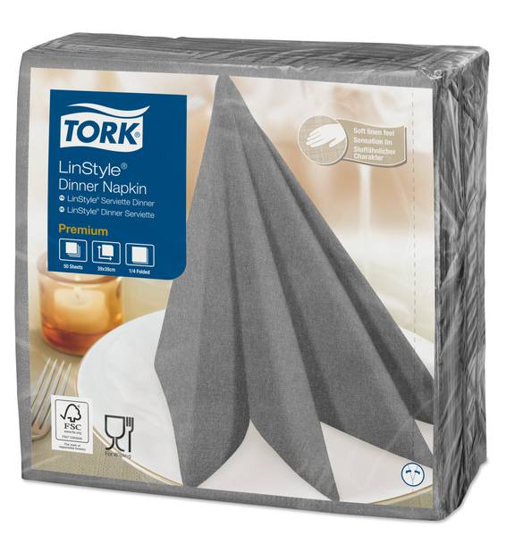 TORK-478728 Premium LinStyle Dinnerservietten Grau –