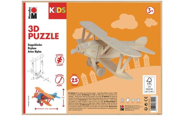 Marabu KiDS 3D Puzzle "Flugzeug Doppeldecker", 25 Teile