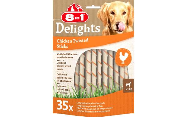 8in1 Kausnack Delights Chicken Twisted Sticks, 35 Stk., 190 g