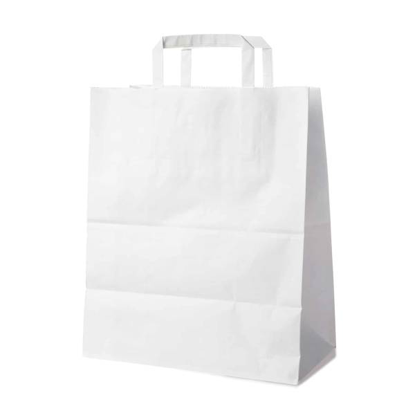 Papiertragetasche weiß 32+16 x 39 cm – 50 Stück