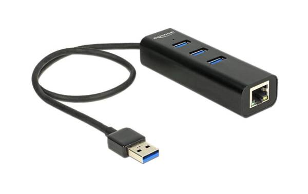 Delock Dockingstation 62653 USB 3.0 – 3x Typ-A + 1x RJ45 GigaLan